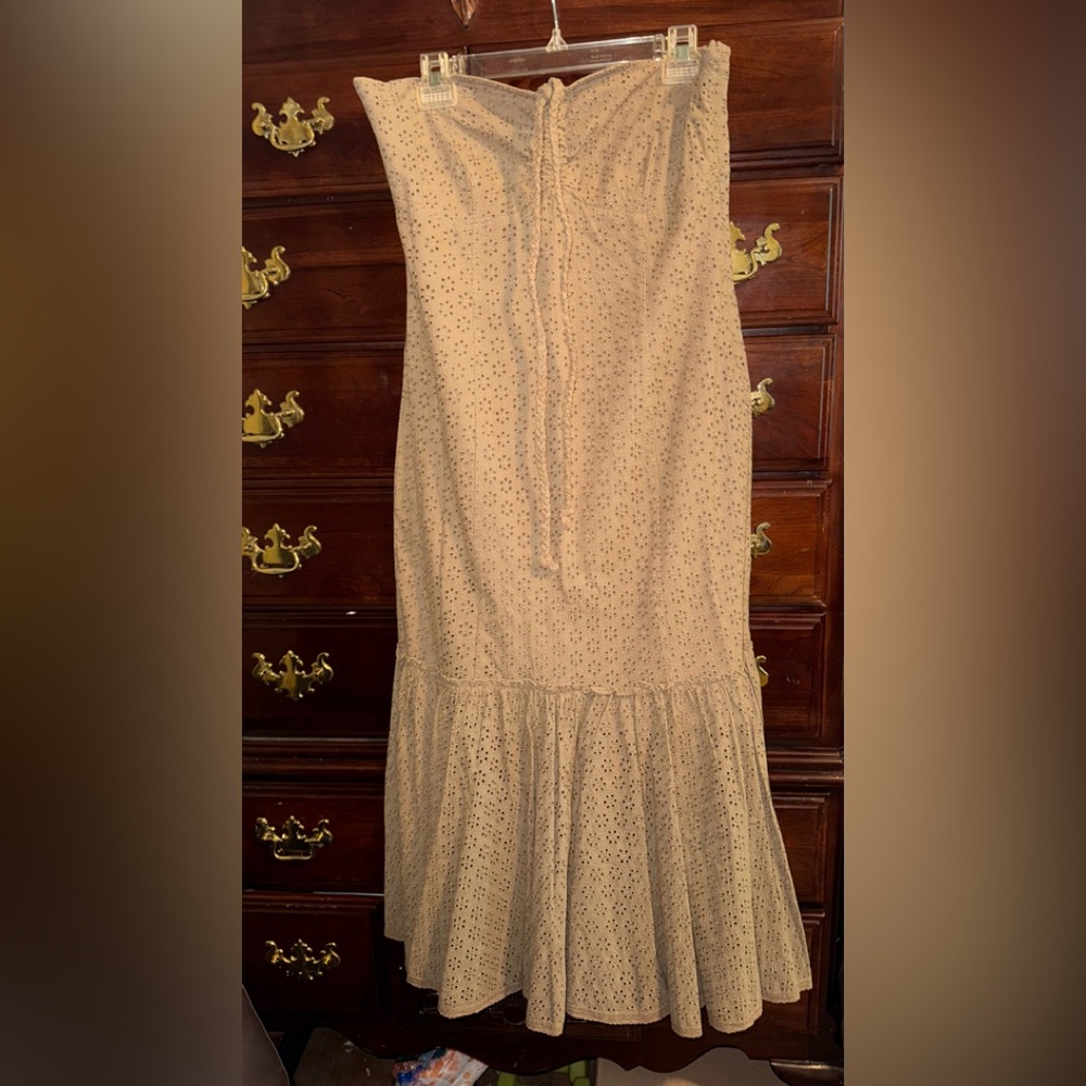 Beige Eyelet Dress.